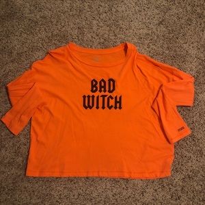 PINK Halloween crop tee